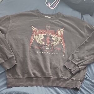 Graphic Print Cre Neck Sweatshirt